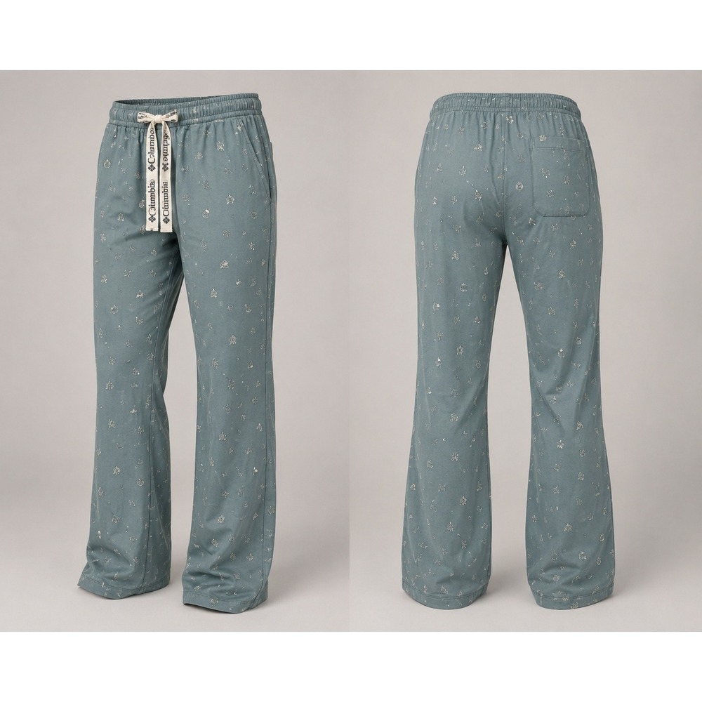 Columbia Printed Poplin Lounge Pajama Pants Men's Medium Gray Cotton